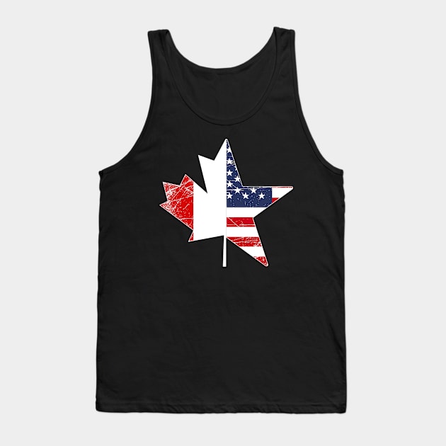 USA Flag Maple Leaf Canada Tank Top by ShirtsShirtsndmoreShirts